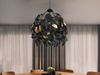LED Pendelleuchte mit Blätter Lampenschirm Schwarz Gold, Ø 38cm Bild 5