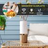 Gartentisch 65x65x43 cm – Beistelltisch aus PE-Rattan mit Glasplatte, Stahlrahmen und 30 kg Belastbarkeit Bild 4