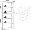 VCM Schuhschrank Lona 917835 Grau H. 183 x B. 70 x T. 37 cm Bild 2