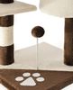 lionto Kratzbaum für Katzen mit 2 Plüschbällen & Spielseil, Höhe 112 cm, Katzenbaum mit Sisalseil & Plüsch, gemütliche Liegefläche & Höhle, inkl. Wandhalterung, für kleine & große Katzen, braun/beige Bild 2