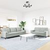 vidaXL 2-tlg. Sofagarnitur mit Kissen und Nackenrollen Hellgrau Samt 3278491 Bild 3