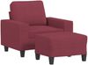 vidaXL Sessel mit Hocker Weinrot 60 cm Stoff 3201149 Bild 2