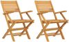 vidaXL Gartenstühle 2 Stk. Klappbar 55x62x90 cm Massivholz Teak 362762 Bild 2