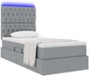 vidaXL Bett mit Stauraum und LED Hellgrau 100 x 200 cm Polyester 3372459 Bild 3