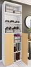 VCM Schuhschrank Lona 919229 Weiß / Buche H. 220 x B. 70 x T. 40cm Bild 3