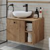 Roomart LOTUS-I-65 Badmöbel Set– 2-teiliges Badezimmermöbel Set - Waschbecken mit Unterschrank - H 45 x B 45 x T 65 cm • Eiche Bild 3
