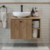 Roomart LOTUS-I-65 Badmöbel Set– 2-teiliges Badezimmermöbel Set - Waschbecken mit Unterschrank - H 45 x B 45 x T 65 cm • Eiche Bild 4