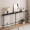 Konsolentisch mit Ladestation 200 cm USB-Anschlüssen Sofa Eingang Flur Schwarz Bild 2