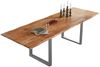 Esstisch Baumkante Akazie natur 220(320)x100 Ansteckplatten silber ADINA 70218621 Bild 2