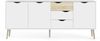 Dmora Kommode Anima, Wohnzimmerbuffet, Wohnzimmer-Sideboard, Moderne Küchen-Speisekammer, 195x39 h81 cm, Weiß und Eiche Bild 5