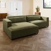 Ecksofa Ottomane links Cord Velours 266x150x80 grün FINN Bild 3