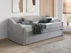 Vente-unique - LENVIA Bett SamtStoff Schokoladenbraun - B 96,5 cm x H 81,2 cm x L 207 cm Bild 2
