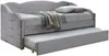 Vente-unique - LENVIA Bett SamtStoff Schokoladenbraun - B 96,5 cm x H 81,2 cm x L 207 cm Bild 4