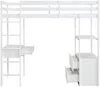 Vente-unique - KALIZI Bett Holz, Platte Weiß - B 100 cm x H 173 cm x L 196 cm Bild 4