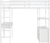 Vente-unique - KALIZI Bett Holz, Platte Weiß - B 100 cm x H 173 cm x L 196 cm Bild 3