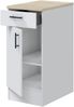 Unterschrank >KIRA< in Weiß glänzend/Mattweiß - 40x90x60 (BxHxT) Bild 2