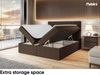 MEBLINI Boxspringbett ERLING 140x220 cm mit Bettkasten - H3/Braun Webstoff Polsterbett - Doppelbett mit Topper & Bonellfederkern-Matratze Bild 5