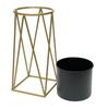 DanDiBo Blumenhocker mit Topf Metall Gold Schwarz S 47 cm Blumenständer 96046 Blumensäule Modern Pflanzenständer Pflanzenhocker Bild 4