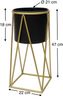 DanDiBo Blumenhocker mit Topf Metall Gold Schwarz S 47 cm Blumenständer 96046 Blumensäule Modern Pflanzenständer Pflanzenhocker Bild 2