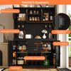 Küchenschrank mit verstellbaren Ablagen & Weinregal, Hochschrank Küchenbuffet mit 4 Türen & 2 Schubladen, Sideboard für Küche & Wohnzimmer, Buffetschrank, Schwarz Bild 4