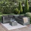 STEELSØN 'Veloria' Polyrattan 4-tlg. Gartenlounge mit Tisch und Aufbewahrungsbox, grau-meliert/anthrazit, wetterfest, für 4 Personen Bild 1