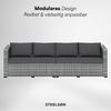 STEELSØN 'Veloria' Polyrattan 4-tlg. Gartenlounge mit Tisch und Aufbewahrungsbox, grau-meliert/anthrazit, wetterfest, für 4 Personen Bild 5