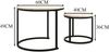 Kleiner runder Couchtisch 2er-Set weiß Metall-Holz-Mix Bild 2