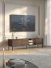 Selsey 'Modity' TV-Schrank 3-türig mit Glasregal und Beleuchtung, 175 cm, Holzoptik Nussbaum Bild 3