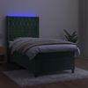 vidaXL Boxspringbett mit Matratze & LED Dunkelgrün 90x200 cm Samt 3139724 Bild 3