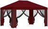 vidaXL Garten Pavillon mit Seitenwänden 4 x 3 m Bordeauxrot 900395 Bild 4