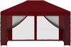vidaXL Garten Pavillon mit Seitenwänden 4 x 3 m Bordeauxrot 900395 Bild 5