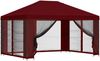 vidaXL Garten Pavillon mit Seitenwänden 4 x 3 m Bordeauxrot 900395 Bild 2
