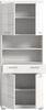 Xonox Scout Hochschrank (B/H/T: 74x191x31 cm) in weiß Nachbildung und weiß Hochglanz tiefzieh Bild 3