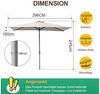 Clanmacy Sonnenschirm Sonnenschirm 200x300 cm knickbar Balkonschirm Gartenschirm UV50+ Beige, LxB: 300x200 cm, Stabiler knickbar/für Garten, Balkon, Terasse/Sonnenschutz Bild 2