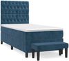 vidaXL Boxspringbett mit Matratze Dunkelblau 90x200 cm Samt 3138005 Bild 2