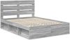 vidaXL Bettrahmen Graues Sonoma 150 x 200 cm Massives Kiefernholz 3411733 Bild 4