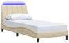 Einzelbettgestell Design für Erwachsene ohne Matratze Creme 80x200 cm Stoff d4305e Bild 5