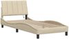 Einzelbettgestell Design für Erwachsene ohne Matratze Creme 80x200 cm Stoff d4305e Bild 3