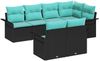 vidaXL Gartensofa-set mit Kissen 7 pcs Schwarz Poly-Rattan 3345406 Bild 2