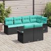 vidaXL Gartensofa-set mit Kissen 7 pcs Schwarz Poly-Rattan 3345406 Bild 3