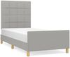 vidaXL Polsterbett mit Kopfteil Stoff Hellgrau 100x200 cm Bild 2