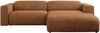 Ecksofa PASADENA, freistehendes Ecksofa, breite Armlehnen, Federsitz - rechts - Orange Stoff Bild 5