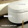 HOMCOM Sitzbank mit Klappdeckel und Stauraum (Sitztruhe, 1-St, Stoffbezug), Holz, Metall, Cremeweiß+Golden Bild 4