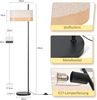 ZMH Stehlampe Vintage Stoffschirm Weiß E27 Fußschalter Retro Bodenlampe Rustikal Für Wohnzimmer Schlafzimmer Sofa Arbeitszimmer Ohne Leuchtmittel Bild 3