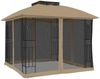 Gartenpavillon, Pavillon mit Doppeldach & Netzwänden Taupe 2,94x2,94 m Stahl Bild 5