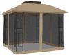 Gartenpavillon, Pavillon mit Doppeldach & Netzwänden Taupe 2,94x2,94 m Stahl Bild 2