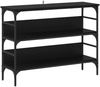 vidaXL Konsolentisch mit Regal Schwarz Eichen-Optik 100 x 32 x 75 cm 883555 Bild 2