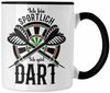 Trendation Tasse Lustige Tasse für Dart Spieler mit Spruch Ich Bin Sportlich Ich Spiel Bild 1