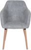 Esszimmerstuhl Malmö T381, Stuhl Küchenstuhl, Retro 50er Jahre Design ~ Textil, vintage betongrau, helle Beine Bild 4
