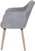 Esszimmerstuhl Malmö T381, Stuhl Küchenstuhl, Retro 50er Jahre Design ~ Textil, vintage betongrau, helle Beine Bild 2